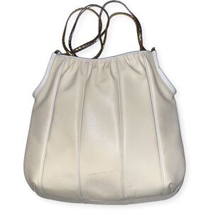 Vintage Circa 1980s Finesse, La Model Authentic White Leather Evening Bag